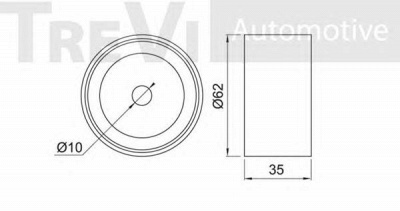 TREVI AUTOMOTIVE td1361 -  Паразитный / Ведущий ролик, зубчатый ремень